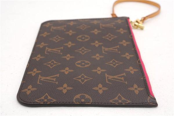 Authentic Louis Vuitton Monogram Neverfull Pouch Purse Clutch Bag Pink LV 6542F