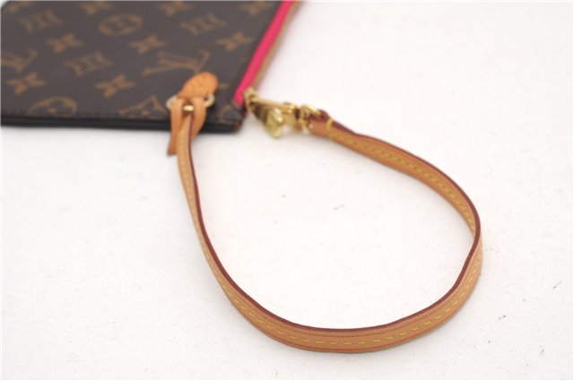 Authentic Louis Vuitton Monogram Neverfull Pouch Purse Clutch Bag Pink LV 6542F