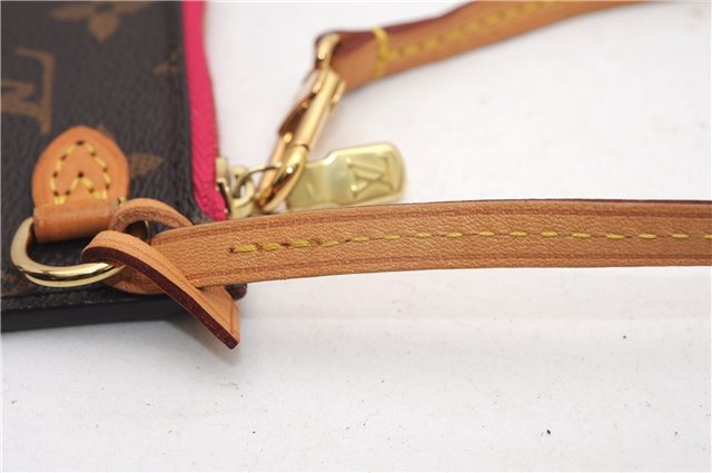 Authentic Louis Vuitton Monogram Neverfull Pouch Purse Clutch Bag Pink LV 6542F