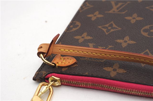 Authentic Louis Vuitton Monogram Neverfull Pouch Purse Clutch Bag Pink LV 6542F