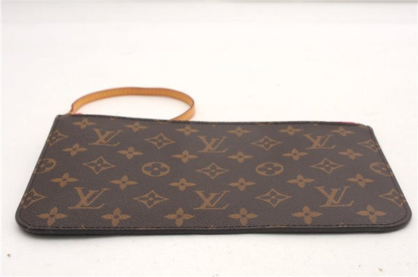 Authentic Louis Vuitton Monogram Neverfull Pouch Purse Clutch Bag Pink LV 6542F