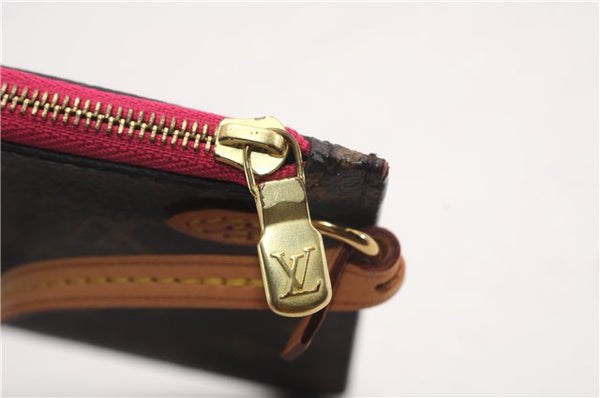 Authentic Louis Vuitton Monogram Neverfull Pouch Purse Clutch Bag Pink LV 6542F
