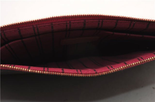Authentic Louis Vuitton Monogram Neverfull Pouch Purse Clutch Bag Pink LV 6542F