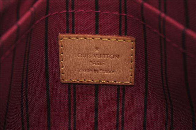 Authentic Louis Vuitton Monogram Neverfull Pouch Purse Clutch Bag Pink LV 6542F