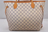 Authentic Louis Vuitton Damier Azur Neverfull MM Tote Bag N51107 LV 6542I