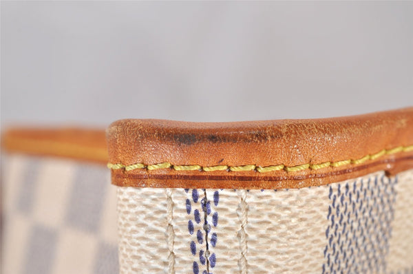 Authentic Louis Vuitton Damier Azur Neverfull MM Tote Bag N51107 LV 6542I