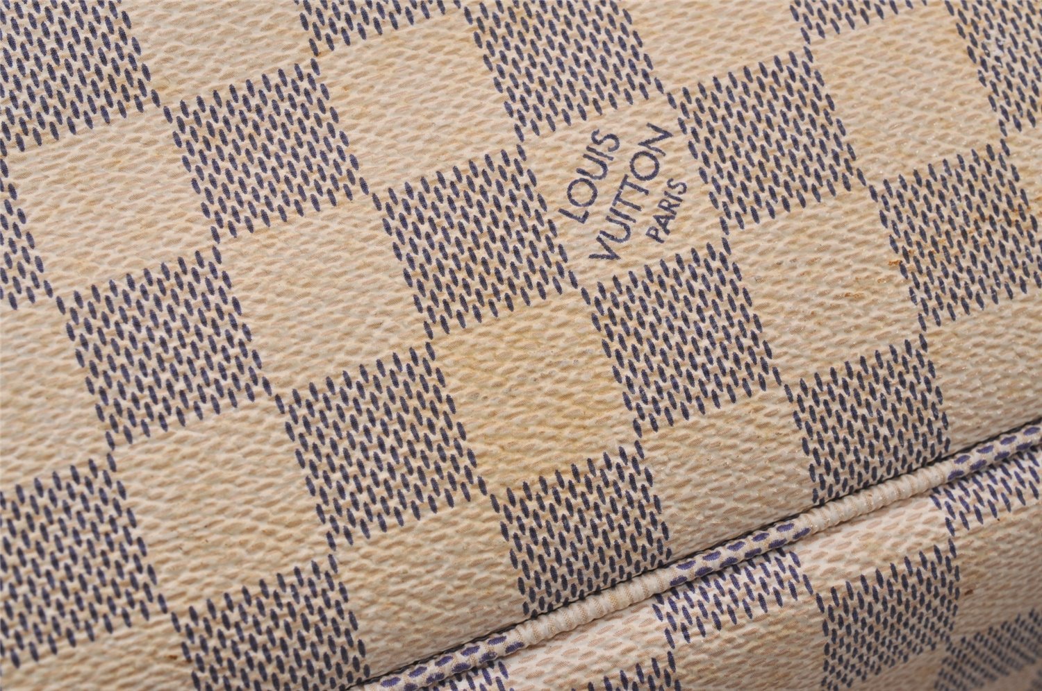 Authentic Louis Vuitton Damier Azur Neverfull MM Tote Bag N51107 LV 6542I