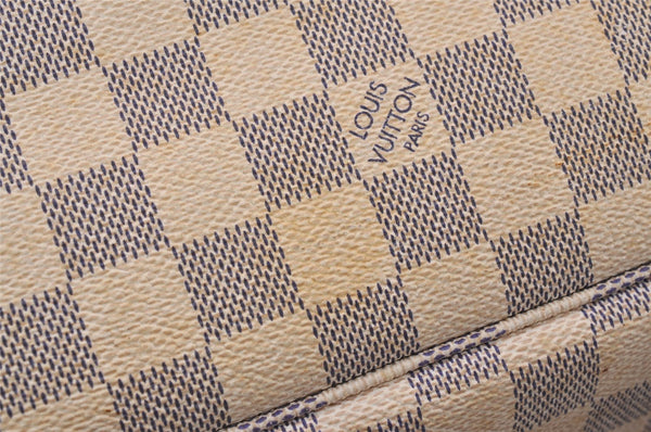 Authentic Louis Vuitton Damier Azur Neverfull MM Tote Bag N51107 LV 6542I