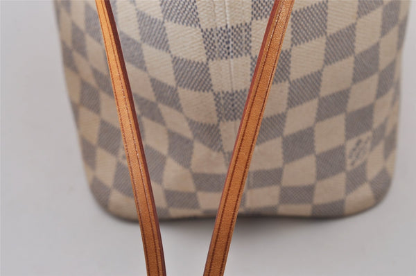 Authentic Louis Vuitton Damier Azur Neverfull MM Tote Bag N51107 LV 6542I