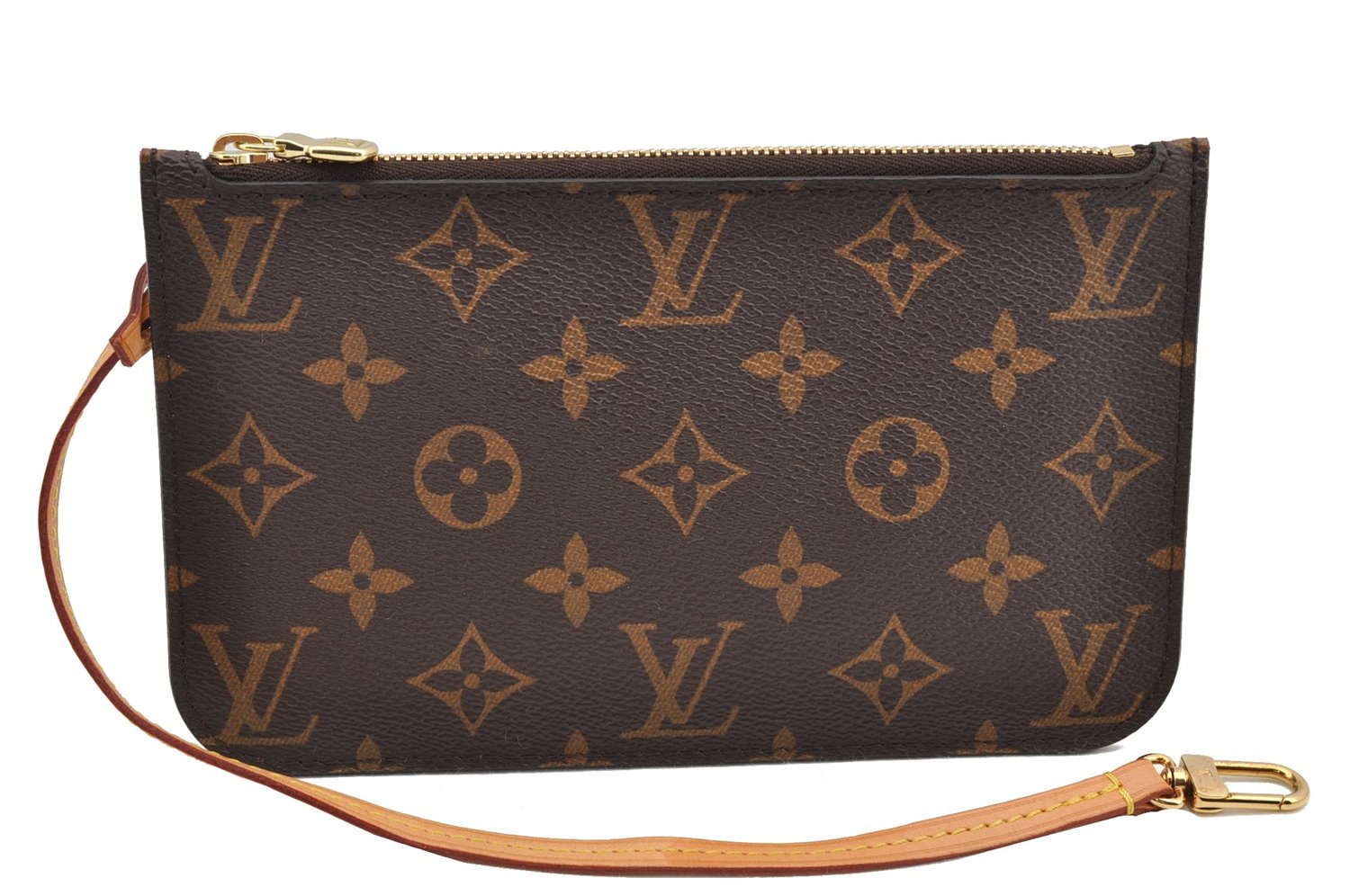 Authentic Louis Vuitton Monogram Neverfull Pouch Purse Clutch Bag LV 6549F
