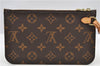 Authentic Louis Vuitton Monogram Neverfull Pouch Purse Clutch Bag LV 6549F