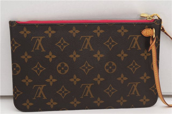 Authentic Louis Vuitton Monogram Neverfull Pouch Purse Clutch Bag Pink LV 6550F