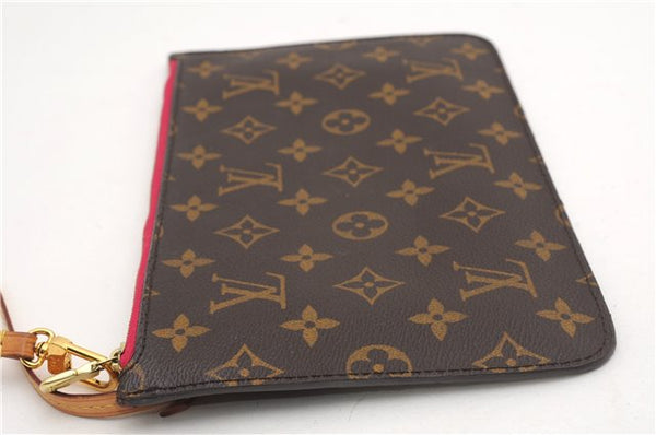 Authentic Louis Vuitton Monogram Neverfull Pouch Purse Clutch Bag Pink LV 6550F