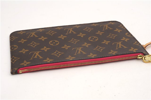 Authentic Louis Vuitton Monogram Neverfull Pouch Purse Clutch Bag Pink LV 6550F