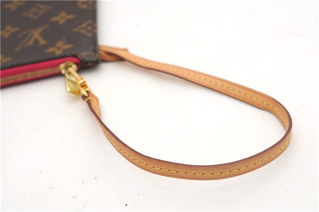 Authentic Louis Vuitton Monogram Neverfull Pouch Purse Clutch Bag Pink LV 6550F