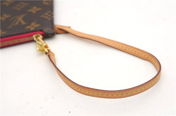 Authentic Louis Vuitton Monogram Neverfull Pouch Purse Clutch Bag Pink LV 6550F