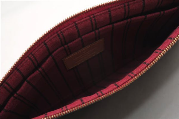 Authentic Louis Vuitton Monogram Neverfull Pouch Purse Clutch Bag Pink LV 6550F