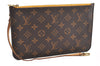 Authentic Louis Vuitton Monogram Neverfull Pouch Purse Clutch Bag Yellow 6552F