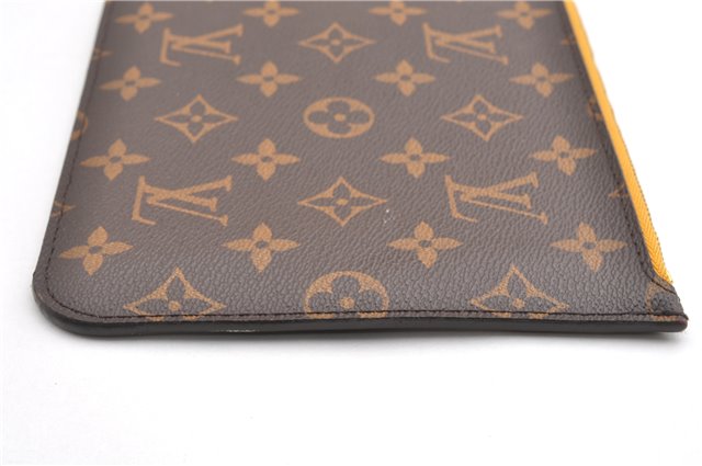 Authentic Louis Vuitton Monogram Neverfull Pouch Purse Clutch Bag Yellow 6552F