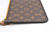 Authentic Louis Vuitton Monogram Neverfull Pouch Purse Clutch Bag Yellow 6552F