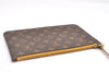 Authentic Louis Vuitton Monogram Neverfull Pouch Purse Clutch Bag Yellow 6552F