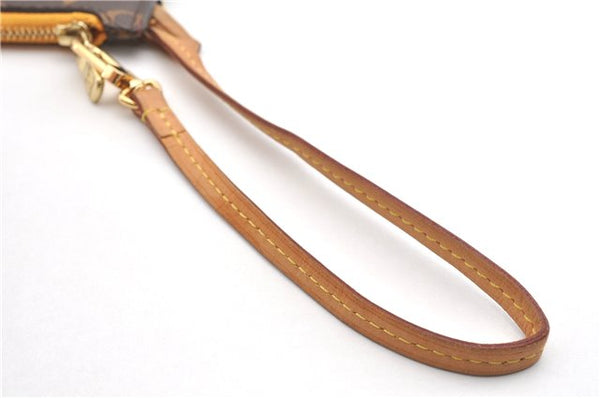 Authentic Louis Vuitton Monogram Neverfull Pouch Purse Clutch Bag Yellow 6552F