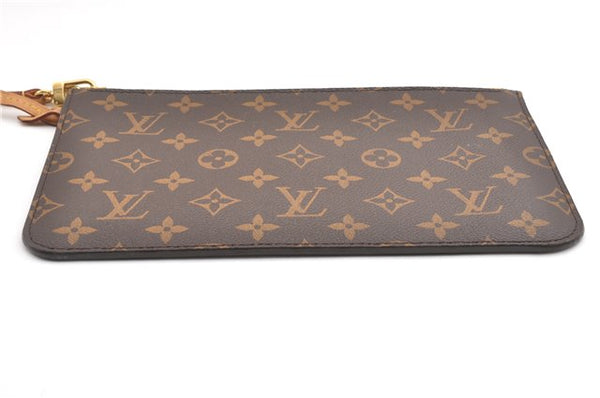 Authentic Louis Vuitton Monogram Neverfull Pouch Purse Clutch Bag Yellow 6552F