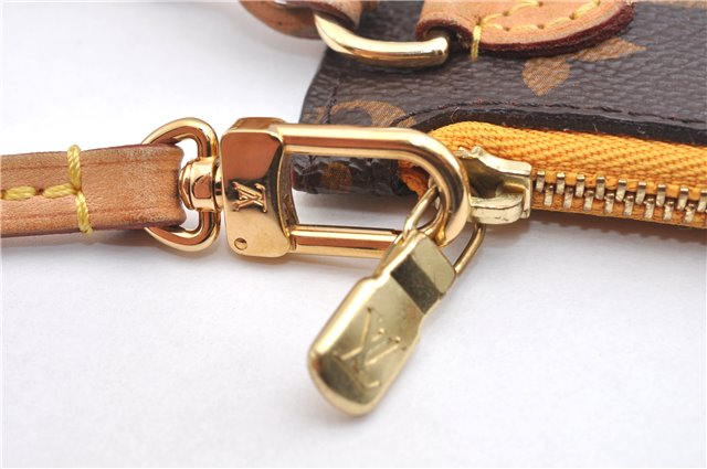 Authentic Louis Vuitton Monogram Neverfull Pouch Purse Clutch Bag Yellow 6552F