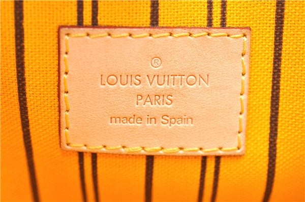 Authentic Louis Vuitton Monogram Neverfull Pouch Purse Clutch Bag Yellow 6552F
