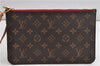 Authentic Louis Vuitton Monogram Neverfull Pouch Purse Clutch Bag Red LV 6553F