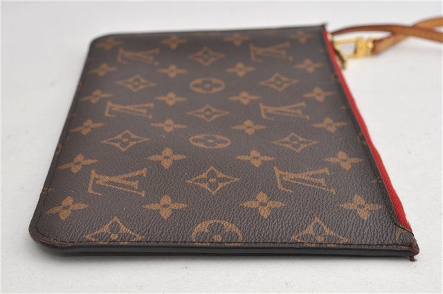 Authentic Louis Vuitton Monogram Neverfull Pouch Purse Clutch Bag Red LV 6553F