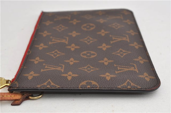 Authentic Louis Vuitton Monogram Neverfull Pouch Purse Clutch Bag Red LV 6553F