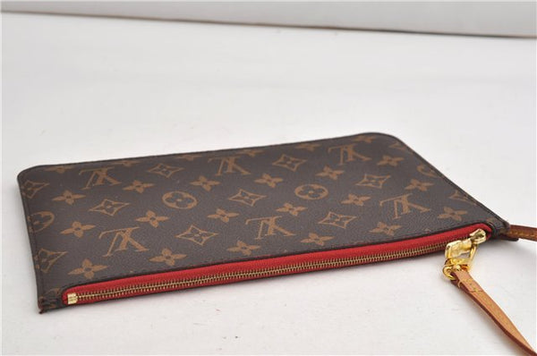 Authentic Louis Vuitton Monogram Neverfull Pouch Purse Clutch Bag Red LV 6553F