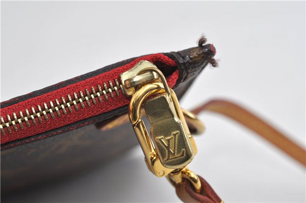 Authentic Louis Vuitton Monogram Neverfull Pouch Purse Clutch Bag Red LV 6553F