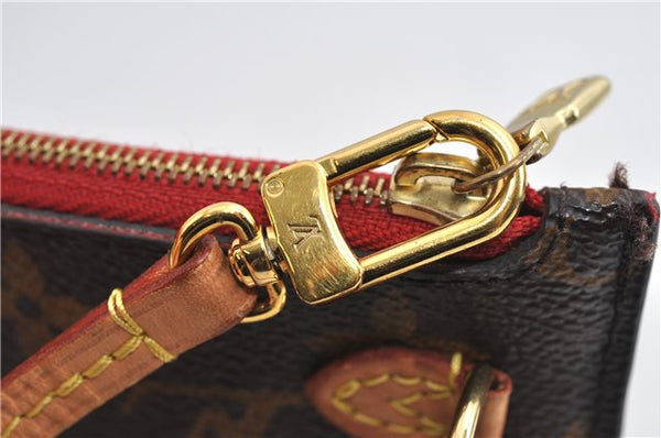 Authentic Louis Vuitton Monogram Neverfull Pouch Purse Clutch Bag Red LV 6553F