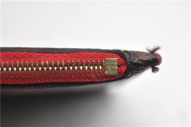 Authentic Louis Vuitton Monogram Neverfull Pouch Purse Clutch Bag Red LV 6553F