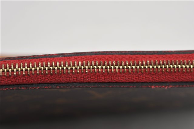 Authentic Louis Vuitton Monogram Neverfull Pouch Purse Clutch Bag Red LV 6553F