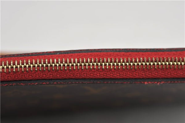 Authentic Louis Vuitton Monogram Neverfull Pouch Purse Clutch Bag Red LV 6553F