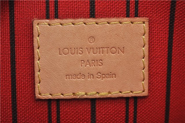 Authentic Louis Vuitton Monogram Neverfull Pouch Purse Clutch Bag Red LV 6553F