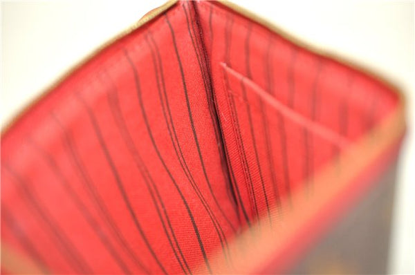 Authentic Louis Vuitton Monogram Neverfull Pouch Purse Clutch Bag Red LV 6553F