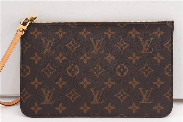 Authentic Louis Vuitton Monogram Neverfull Pouch Purse Clutch Bag LV 6558F