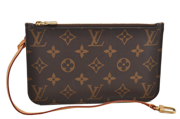 Authentic Louis Vuitton Monogram Neverfull Pouch Purse Clutch Bag LV 6560F