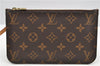Authentic Louis Vuitton Monogram Neverfull Pouch Purse Clutch Bag LV 6560F