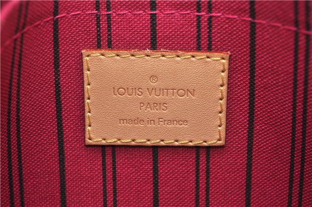 Authentic Louis Vuitton Monogram Neverfull Pouch Purse Clutch Bag Pink LV 6562F