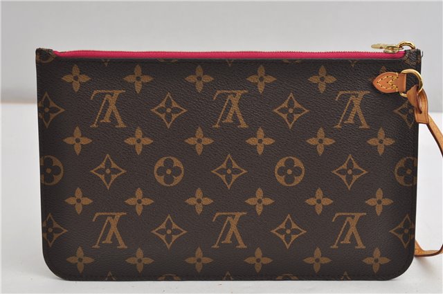 Authentic Louis Vuitton Monogram Neverfull Pouch Purse Clutch Bag Pink LV 6565F