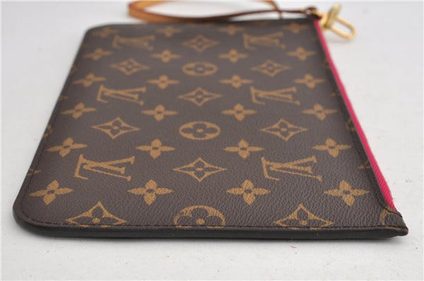 Authentic Louis Vuitton Monogram Neverfull Pouch Purse Clutch Bag Pink LV 6565F