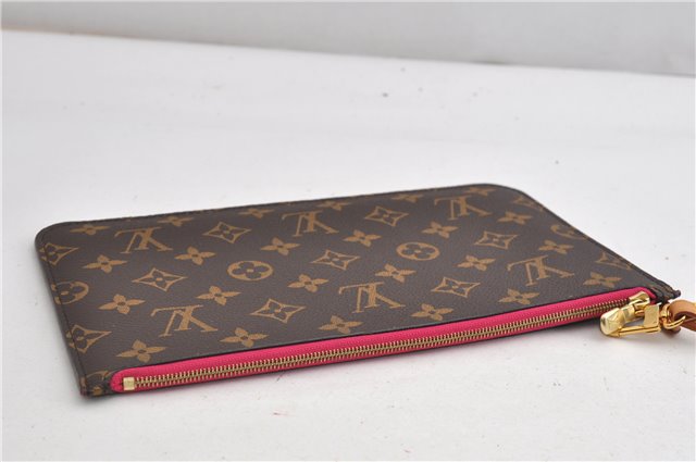 Authentic Louis Vuitton Monogram Neverfull Pouch Purse Clutch Bag Pink LV 6565F