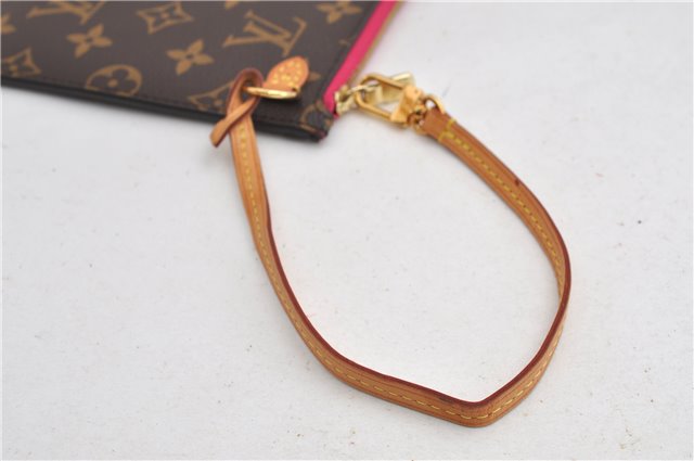 Authentic Louis Vuitton Monogram Neverfull Pouch Purse Clutch Bag Pink LV 6565F