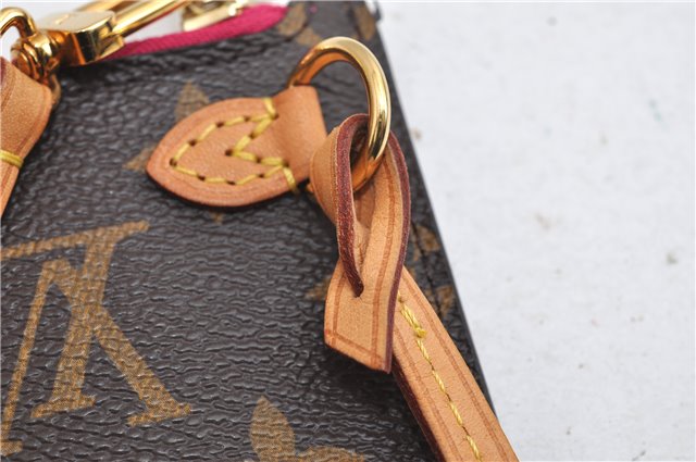 Authentic Louis Vuitton Monogram Neverfull Pouch Purse Clutch Bag Pink LV 6565F