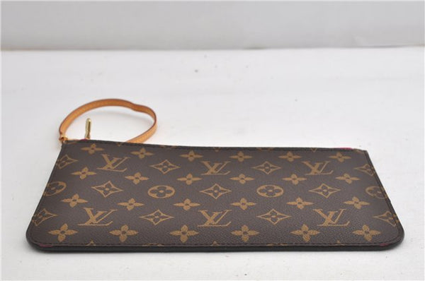 Authentic Louis Vuitton Monogram Neverfull Pouch Purse Clutch Bag Pink LV 6565F